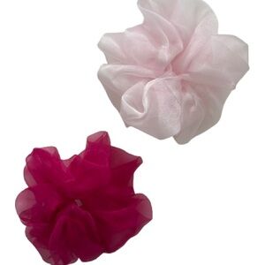 Pink and Fuchsia Silk Organza Hair Accessories